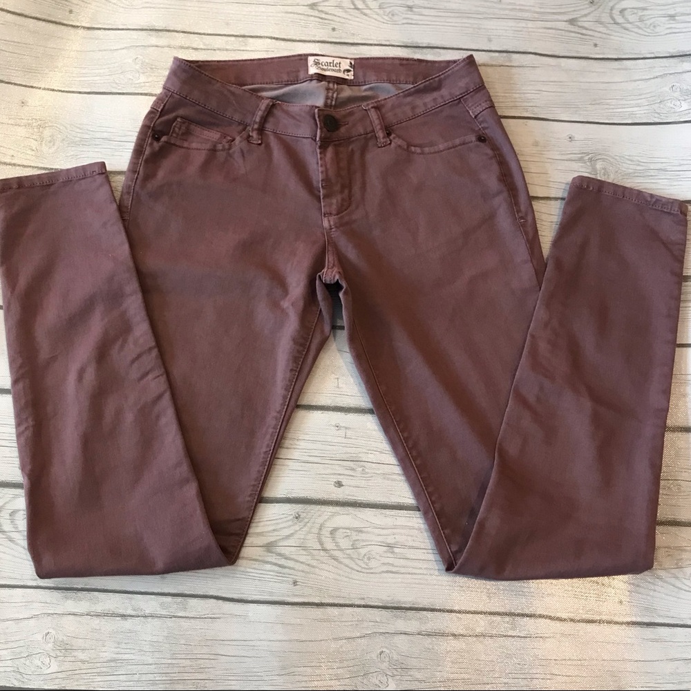 Scarlet Boulevard stretch purple skinny jeans